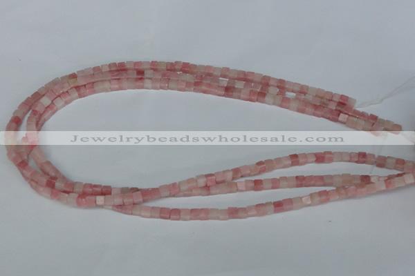 COP157 15.5 inches 4*4mm cube pink opal gemstone beads wholesale