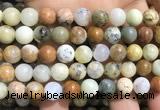 COP1570 15.5 inches 12mm round yellow moss opal beads wholesale