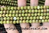 COP1572 15.5 inches 4mm round Australia olive green opal beads