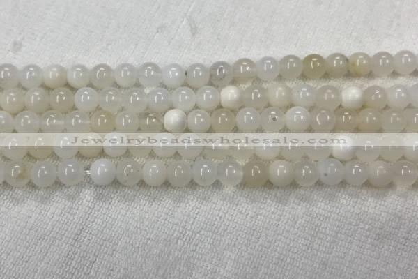 COP1588 15.5 inches 6mm round white opal gemstone beads