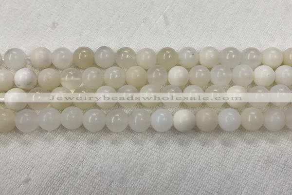 COP1589 15.5 inches 8mm round white opal gemstone beads