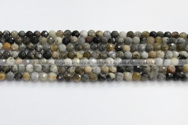 COP1608 15.5 inches 4mm faceted round moss opal beads