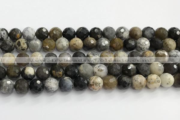 COP1611 15.5 inches 10mm faceted round moss opal beads