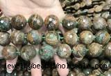 COP1646 15.5 inches 20mm faceted round green opal gemstone beads