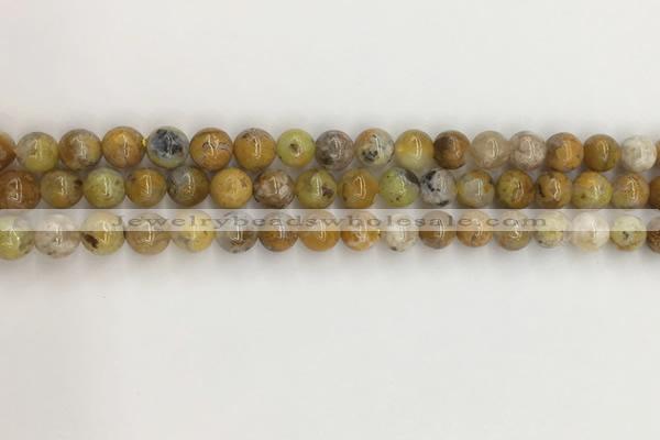 COP1670 15.5 inches 6mm round yellow opal gemstone beads