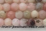 COP1701 15.5 inches 4mm round natural pink opal gemstone beads