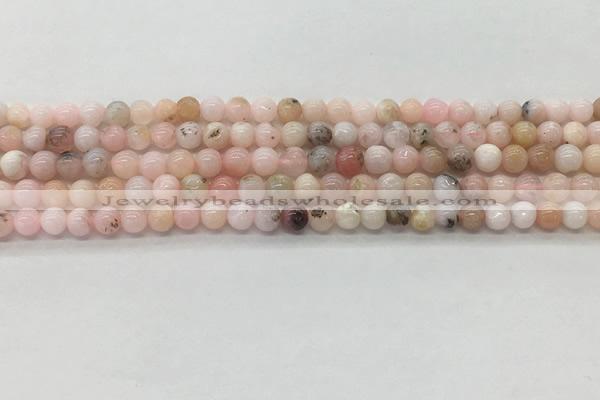 COP1701 15.5 inches 4mm round natural pink opal gemstone beads