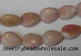 COP171 15.5 inches 10*14mm flat teardrop pink opal gemstone beads