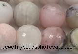 COP1713 15.5 inches 10mm faceted round natural pink opal beads