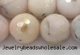 COP1715 15.5 inches 14mm faceted round natural pink opal beads