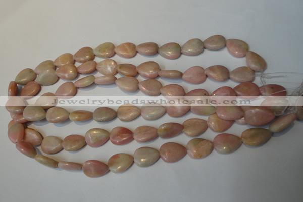 COP173 15.5 inches 13*18mm flat teardrop pink opal gemstone beads