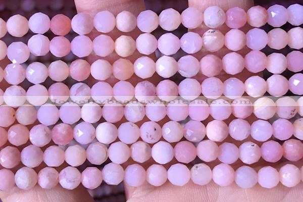 COP1741 15.5 inches 5mm - 5.5mm faceted round natural pink opal beads