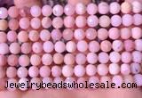 COP1742 15.5 inches 6mm faceted round natural pink opal beads