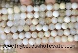 COP1754 15.5 inches 8mm round natural white opal gemstone beads