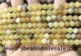 COP1766 15.5 inches 6mm round matte yellow opal beads wholesale