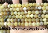 COP1767 15.5 inches 8mm round matte yellow opal beads wholesale