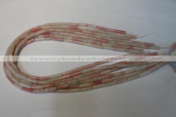 COP178 15.5 inches 4*13mm tube pink opal gemstone beads wholesale