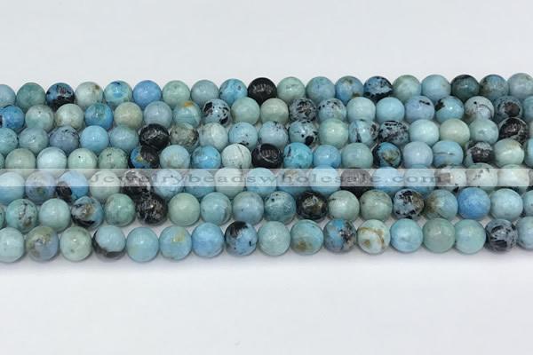 COP1790 15.5 inches 6mm round blue opal gemstone beads