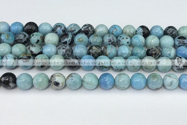 COP1792 15.5 inches 10mm round blue opal gemstone beads