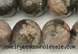 COP1812 15 inches 10mm faceted round grey opal beads