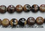 COP210 15.5 inches 10mm flat round natural brown opal gemstone beads