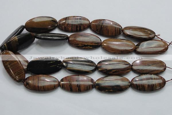 COP218 15.5 inches 20*40mm oval natural brown opal gemstone beads