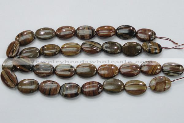 COP233 15.5 inches 18*25mm oval natural brown opal gemstone beads