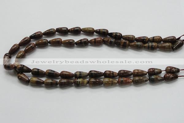 COP237 15.5 inches 8*16mm teardrop natural brown opal gemstone beads