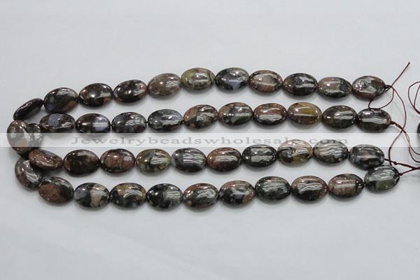 COP254 15.5 inches 13*18mm oval natural grey opal gemstone beads