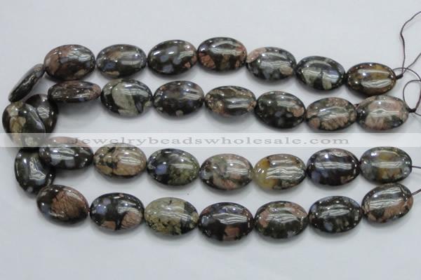 COP255 15.5 inches 18*25mm oval natural grey opal gemstone beads