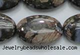 COP257 15.5 inches 20*30mm oval natural grey opal gemstone beads