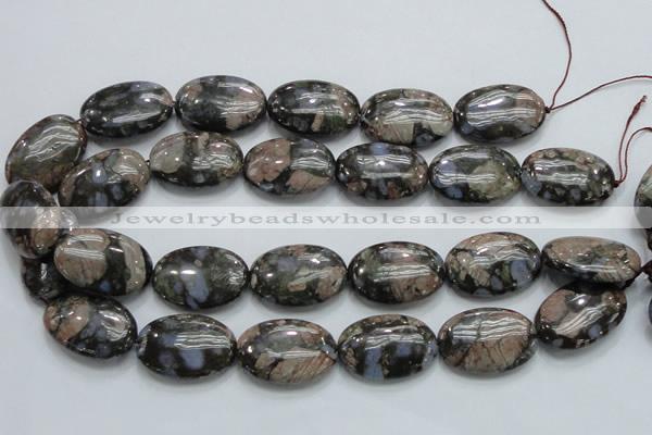 COP257 15.5 inches 20*30mm oval natural grey opal gemstone beads