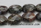 COP260 15.5 inches 13*18mm faceted oval natural grey opal beads