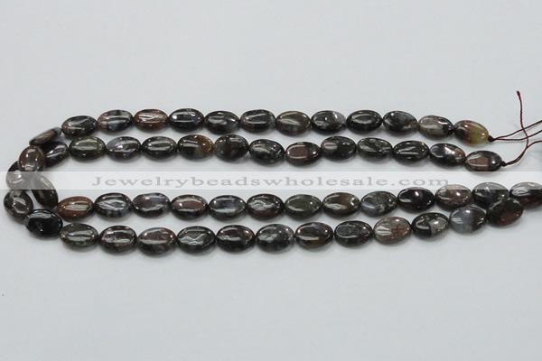 COP269 15.5 inches 10*14mm oval natural grey opal gemstone beads