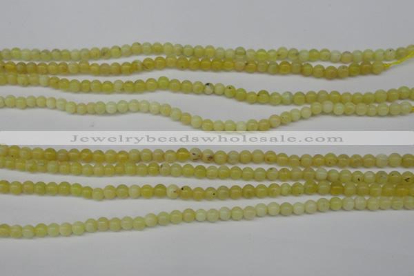 COP330 15.5 inches 4mm round yellow opal gemstone beads wholesale