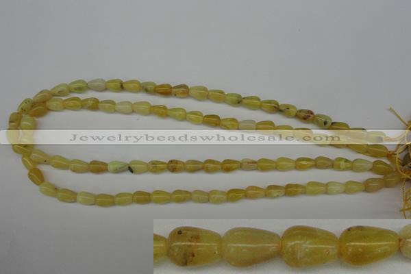 COP337 15.5 inches 6*9mm teardrop yellow opal gemstone beads