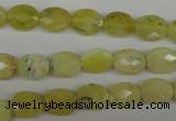 COP342 15.5 inches 8*10mm faceted oval yellow opal gemstone beads