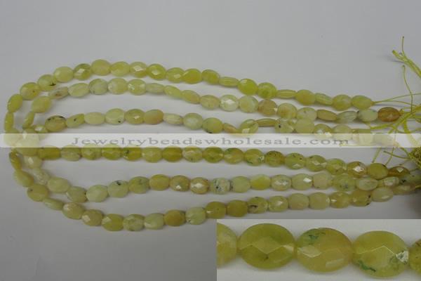 COP342 15.5 inches 8*10mm faceted oval yellow opal gemstone beads