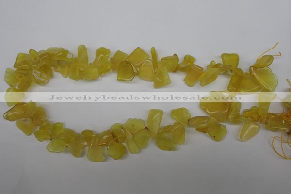 COP348 Top-drilled 7*8mm – 24*25mm freeform yellow opal gemstone beads