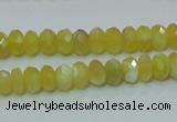 COP352 15.5 inches 5*8mm faceted rondelle yellow opal gemstone beads wholes