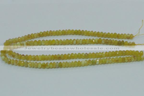 COP352 15.5 inches 5*8mm faceted rondelle yellow opal gemstone beads wholes