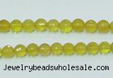 COP353 15.5 inches 6mm faceted round yellow opal gemstone beads wholesale