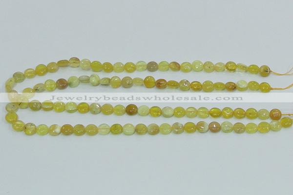 COP358 15.5 inches 8mm coin yellow opal gemstone beads wholesale