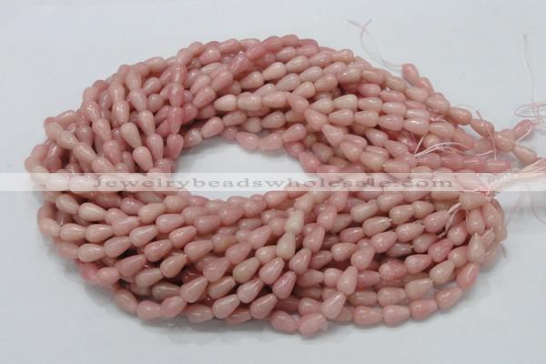 COP411 15.5 inches 6*10mm teardrop Chinese pink opal gemstone beads