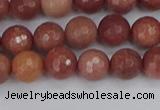 COP442 15.5 inches 6mm faceted round African blood jasper beads