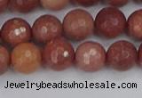 COP443 15.5 inches 8mm faceted round African blood jasper beads