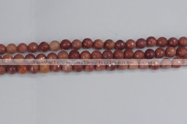 COP443 15.5 inches 8mm faceted round African blood jasper beads