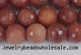 COP444 15.5 inches 10mm faceted round African blood jasper beads