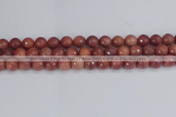 COP445 15.5 inches 12mm faceted round African blood jasper beads