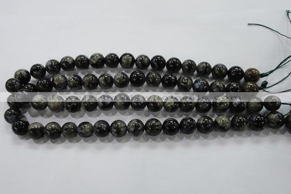 COP455 15.5 inches 12mm round natural grey opal gemstone beads